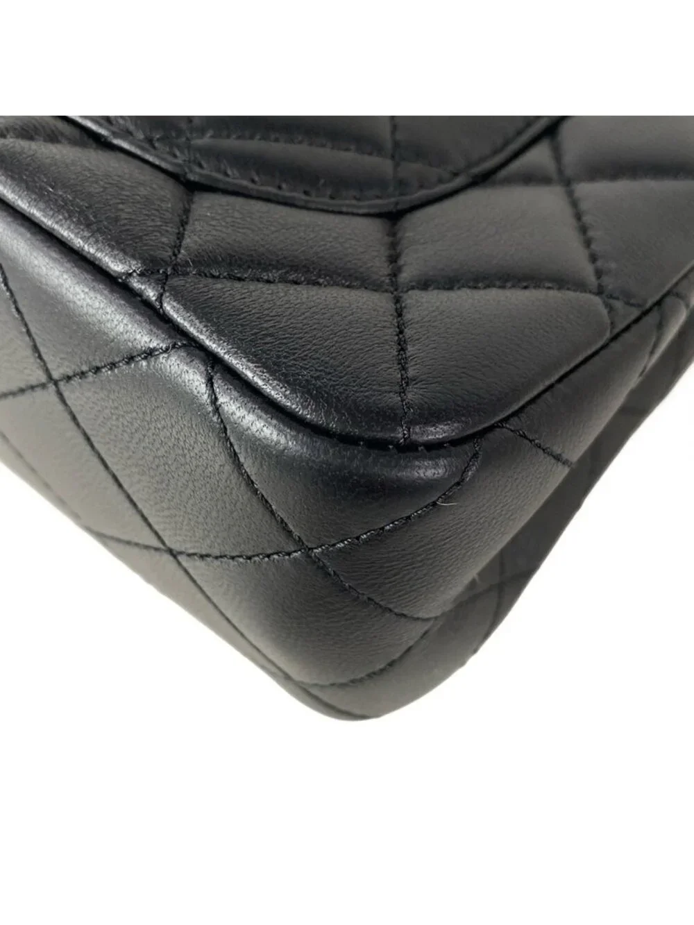 Chanel Shoulder Bag Mini Quilted Black Ball Chain Gold Metal Lambskin